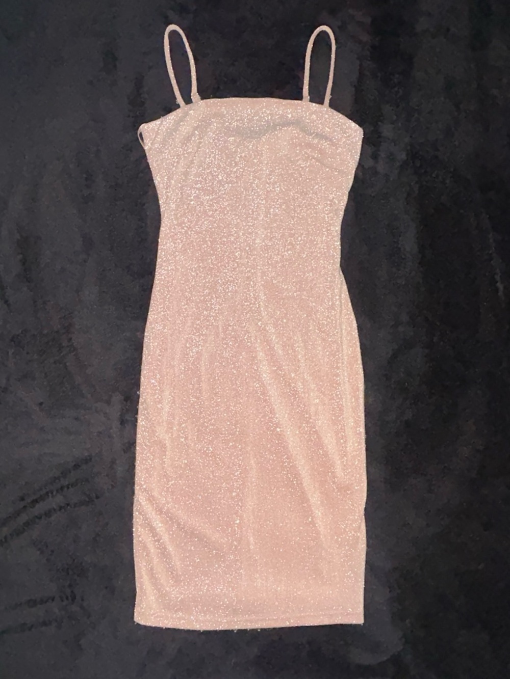 Windsor Sparkle Tan Slip Dress with Spaghetti Straps